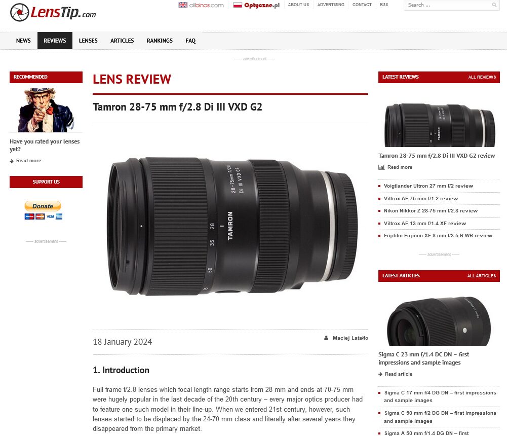 28-75mm F/2.8 Di III VXD G2はおススメせざるを得ない良好なレンズ