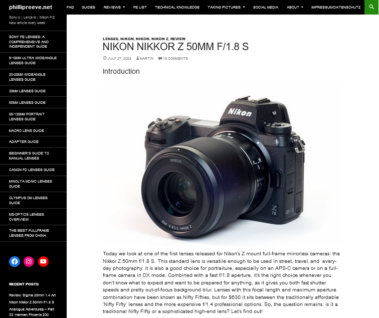 NIKKOR Z 50mm f/1.8 S 高価で大きなレンズだがほぼ完ぺき - とるなら