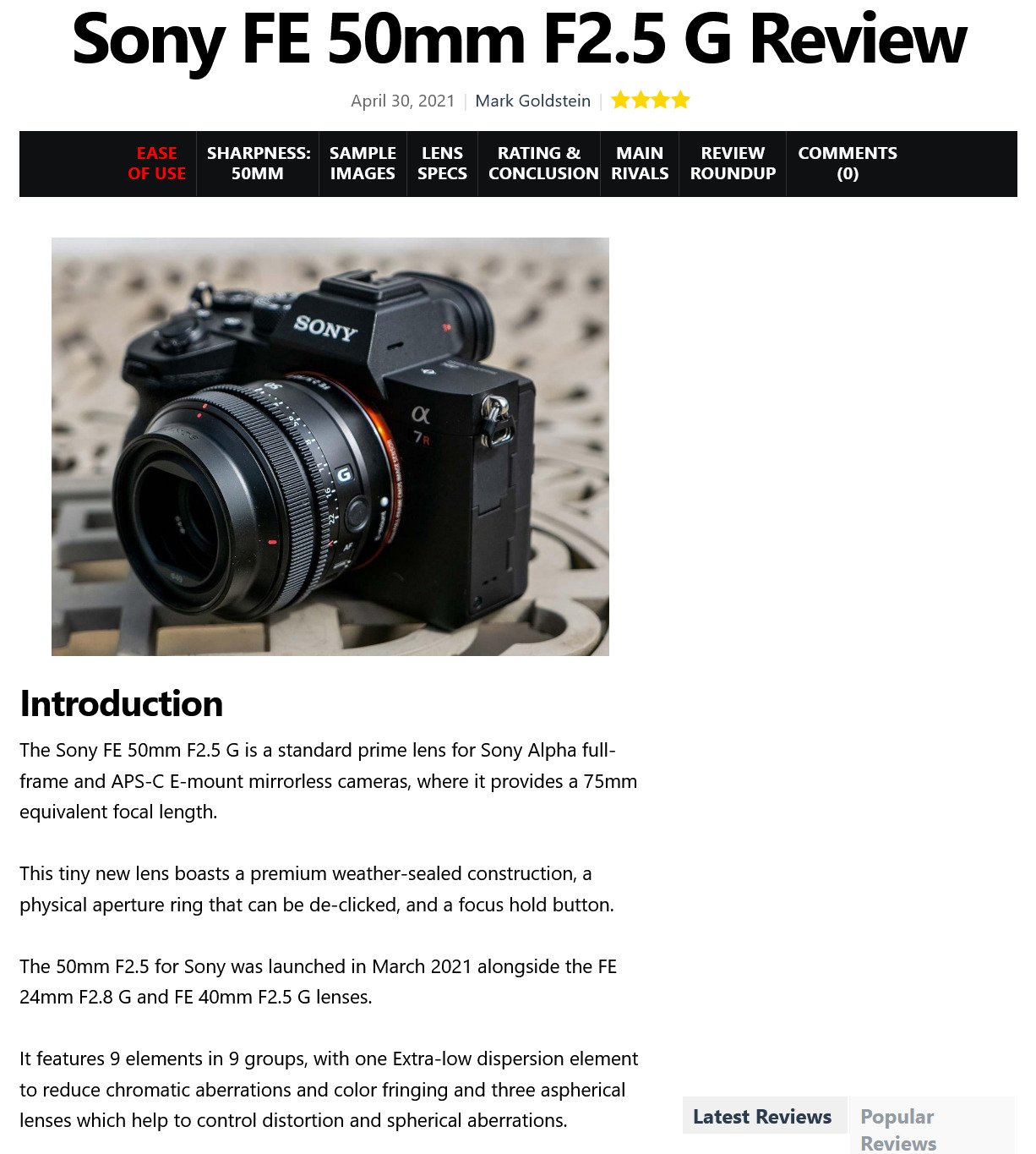 ソニー「FE 50mm F2.5 G」は増え続ける50mmレンズの中で非常に堅実な