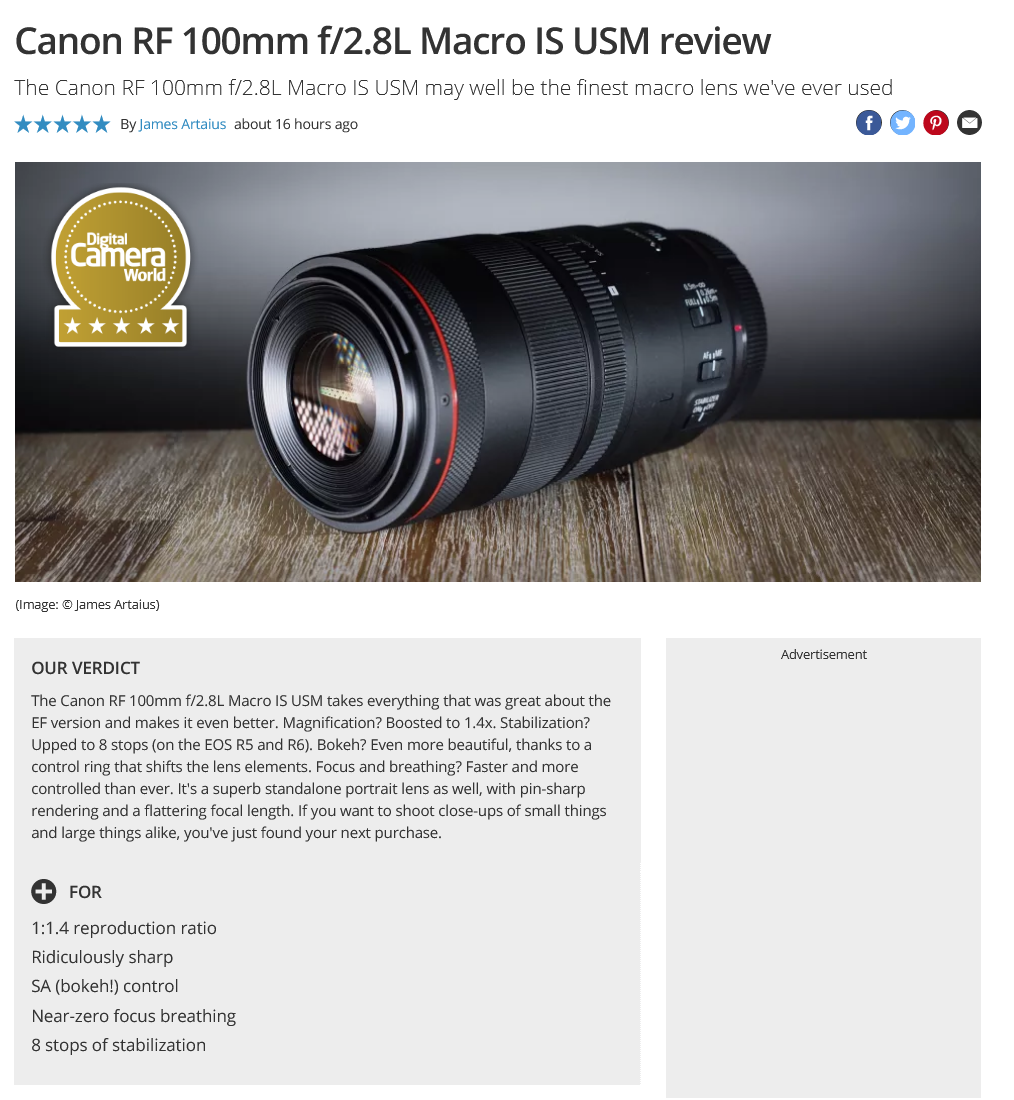 キヤノン「RF100mm F2.8 L MACRO IS USM」は最高の二刀流マクロレンズ