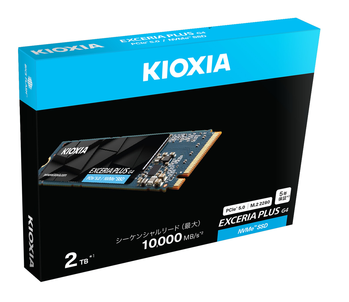 キオクシア、自社フラッシュ採用のPCIe 5.0対応SSD「EXCERIA PLUS G4