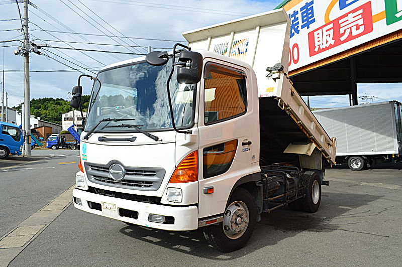 日野 レンジャープロ 4t 強化ダンプ 電動コボレーン付(ホワイト)車検