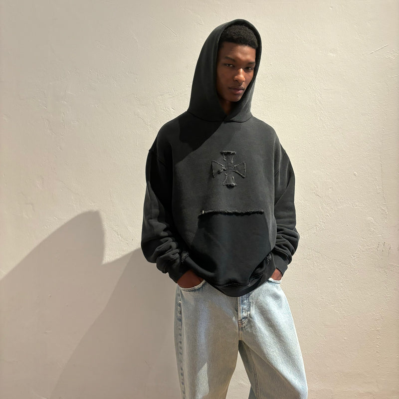 CROSS PATCH VINTAGE HOODIE - ASKYURSELF