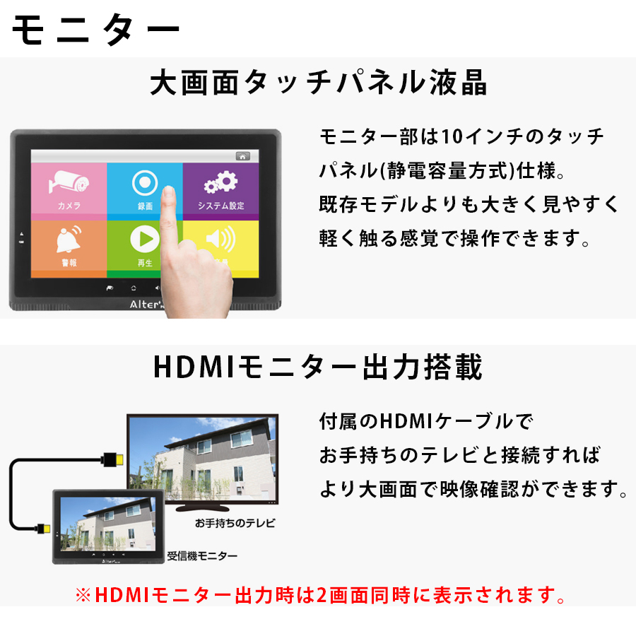 AFH-101 | 200万画素 外付けHDD録画対応 ワイヤレスカメラ＆モニター