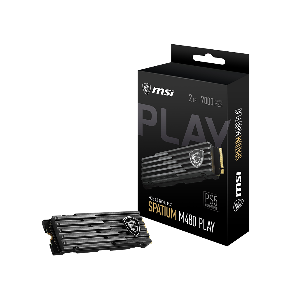 MSI SPATIUM M480 PCIe 4.0 NVMe M.2 2TB PLAY SSD Storage - MSI-US