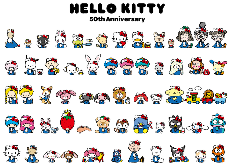 サンリオ、ハローキティ50周年の特別デザインシリーズ発売！ 総勢50