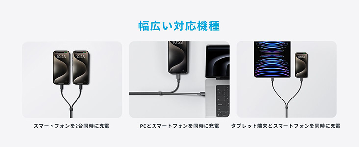 最大140W出力対応の2-in-1 USB Type-Cケーブルが店頭入荷、Anker製