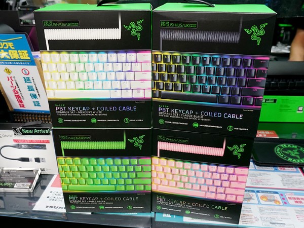 Razerの交換用キーキャップが30日発売、コイルケーブルセットや半透明