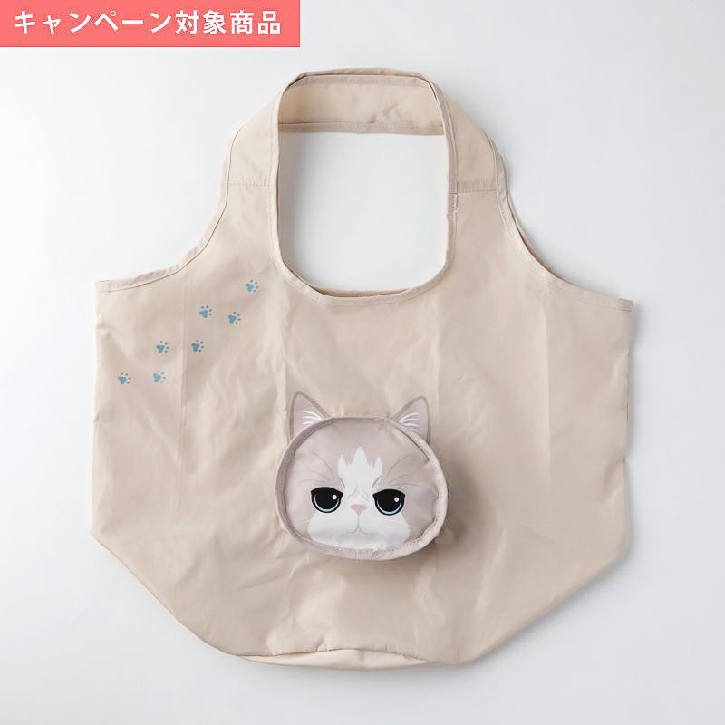 紀ノ国屋、ネコのフェイスデザインがかわいい「コンパクトバッグ」発売
