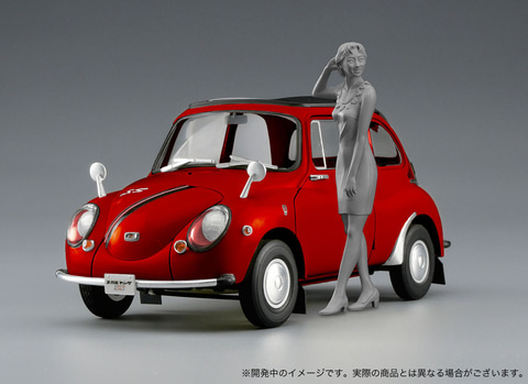 まさに赤い“てんとう虫”！ ハセガワ、「スバル 360」キットと60年代