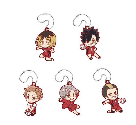 アニメ「ハイキュー」に登場する音駒高校メンバーのラバーキーホルダー