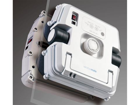 洗剤を自動噴霧し4枚の円形パッドが回転する窓掃除ロボット、業務用