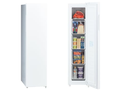 アクア、まとめ買いに幅36cmのスリム冷凍庫。買い物かご2つ分の大容量