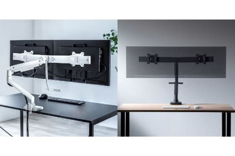 サンワサプライ、1本のアームで2画面設置が可能なモニターアーム - PC