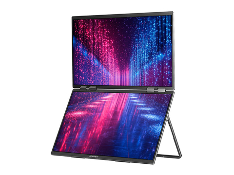 23.8型フルHD 2画面の折りたたみ式モバイルモニター - PC Watch