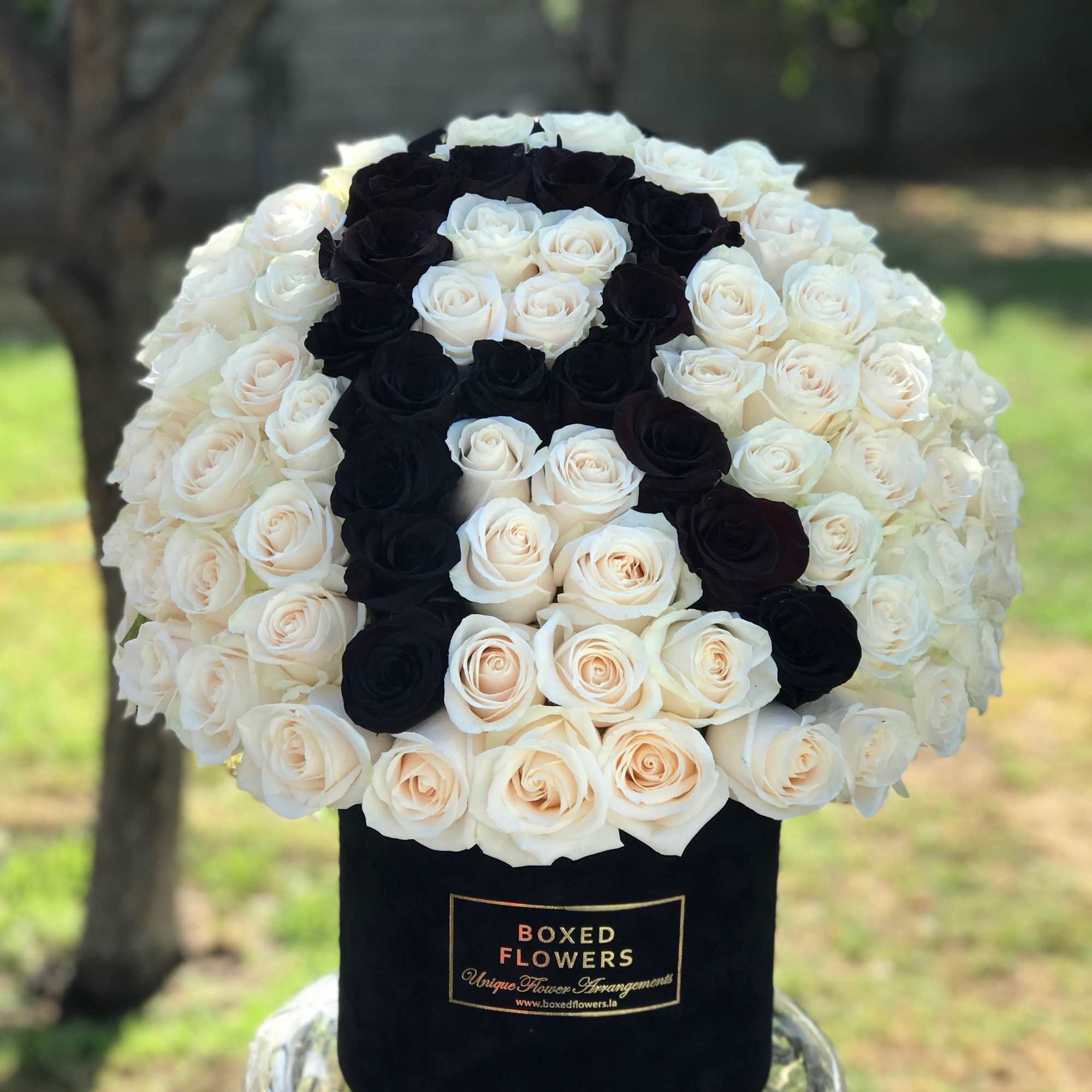 Signature velvet initial box in Los Angeles, CA | Boxed Flowers