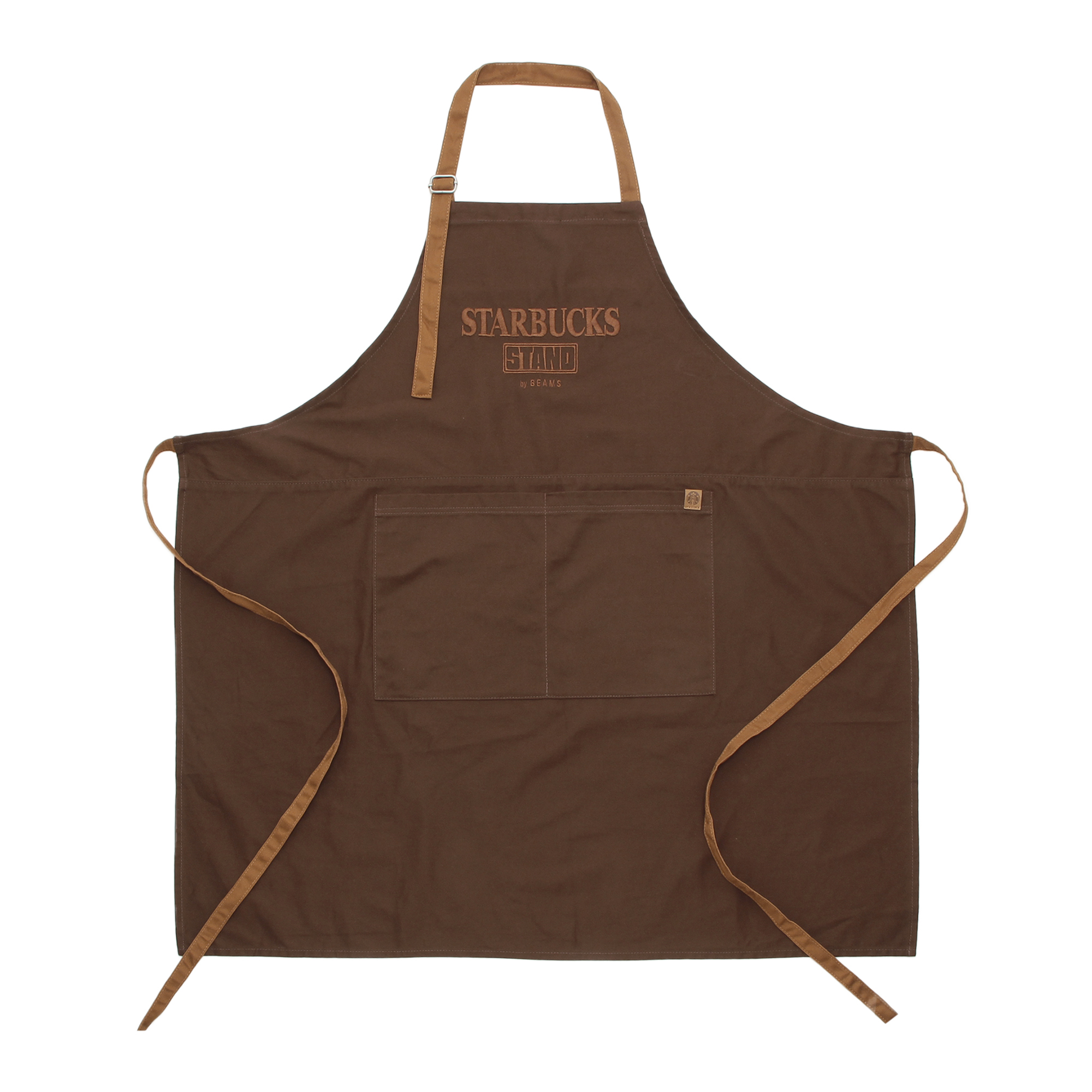 STARBUCKS STAND by BEAMS LOGO ユーティリティ エプロン ブラウン