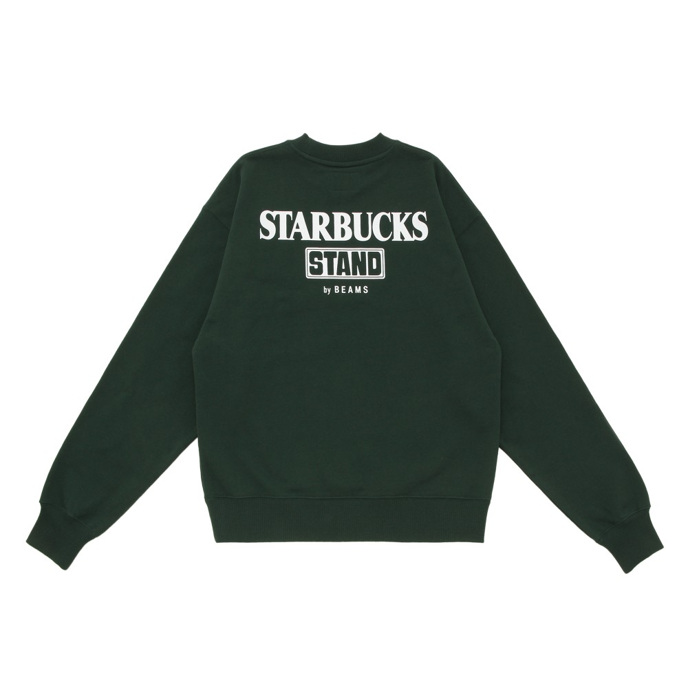STARBUCKS STAND by BEAMS LOGO クルースウェット グリーン|グッズ