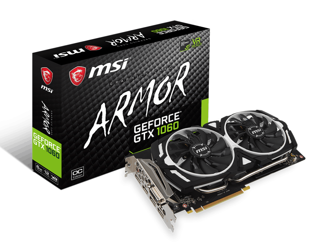 Specification GeForce GTX 1060 ARMOR 6G OC | MSI Canada