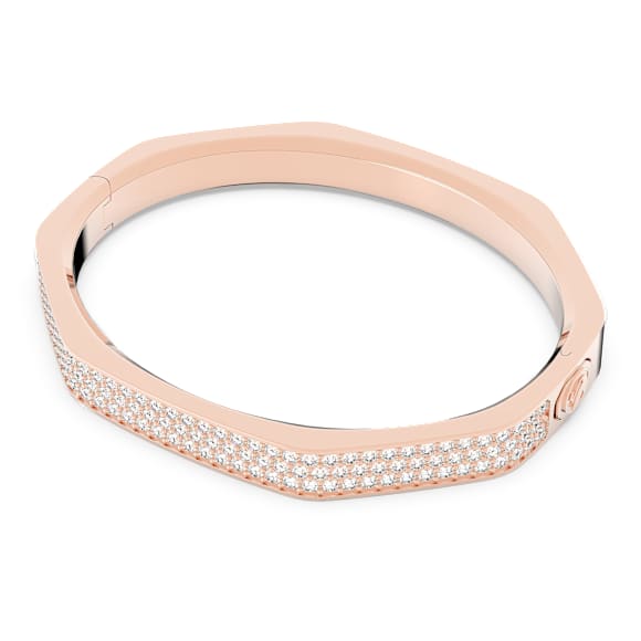 Dextera bangle, Octagon shape, White, Rose gold-tone plated