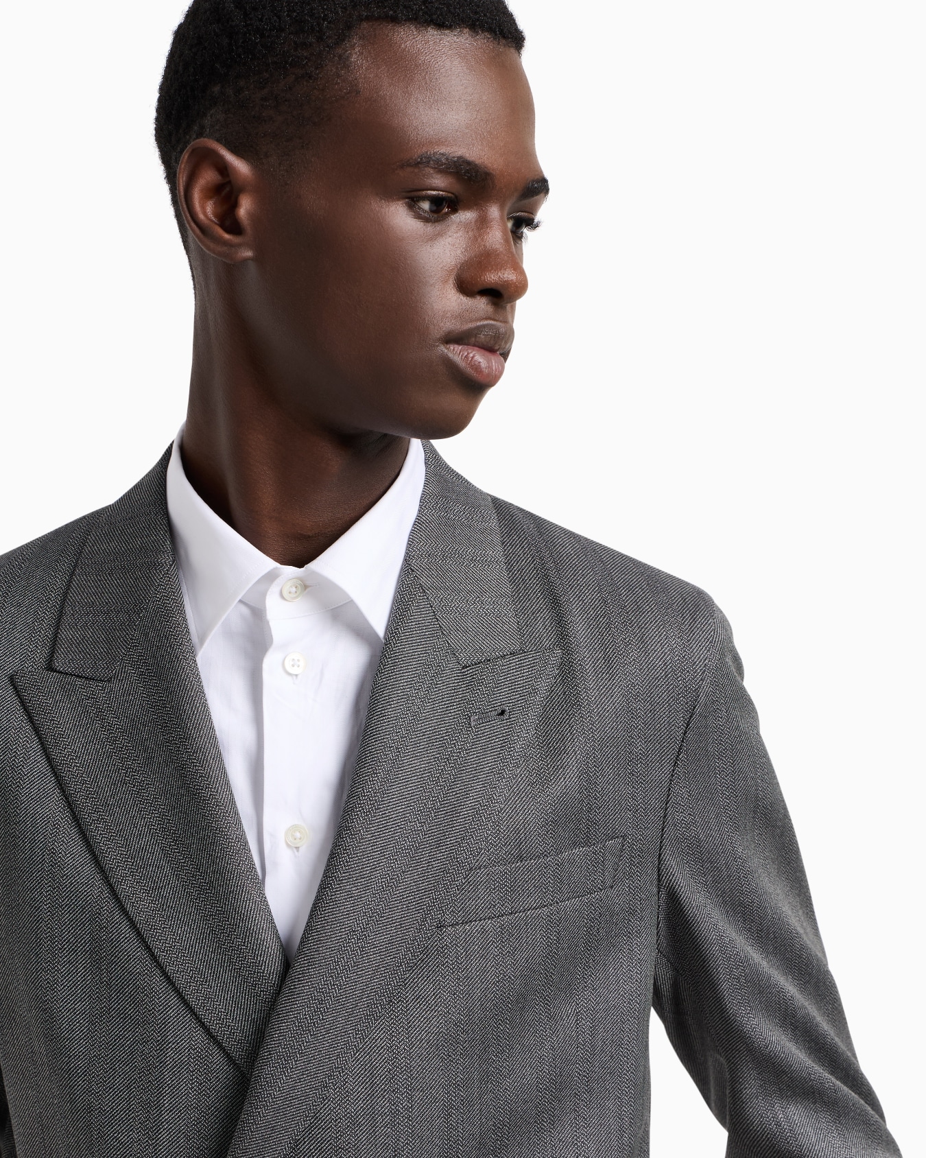 ダブルブレストスーツ バージンウール チェビオットエフェクト