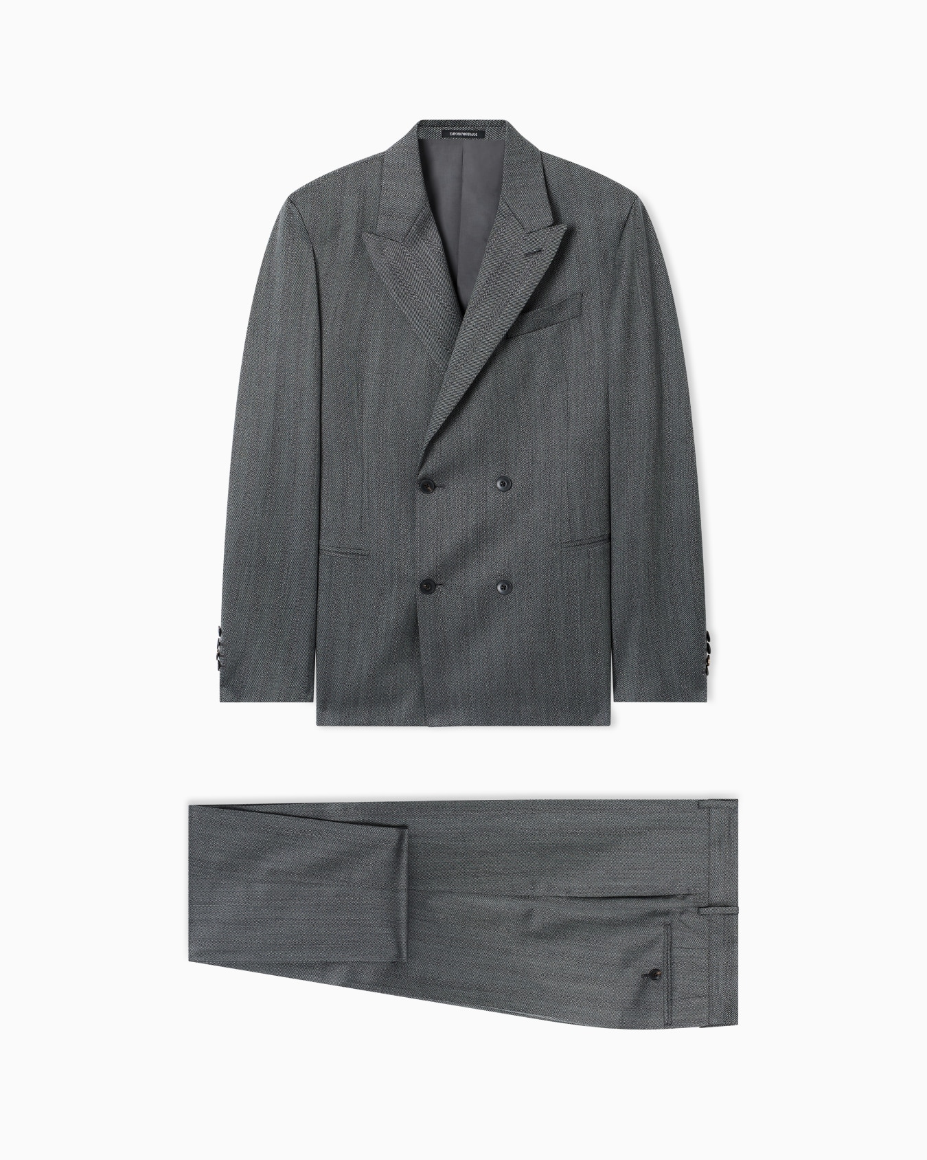 ダブルブレストスーツ バージンウール チェビオットエフェクト