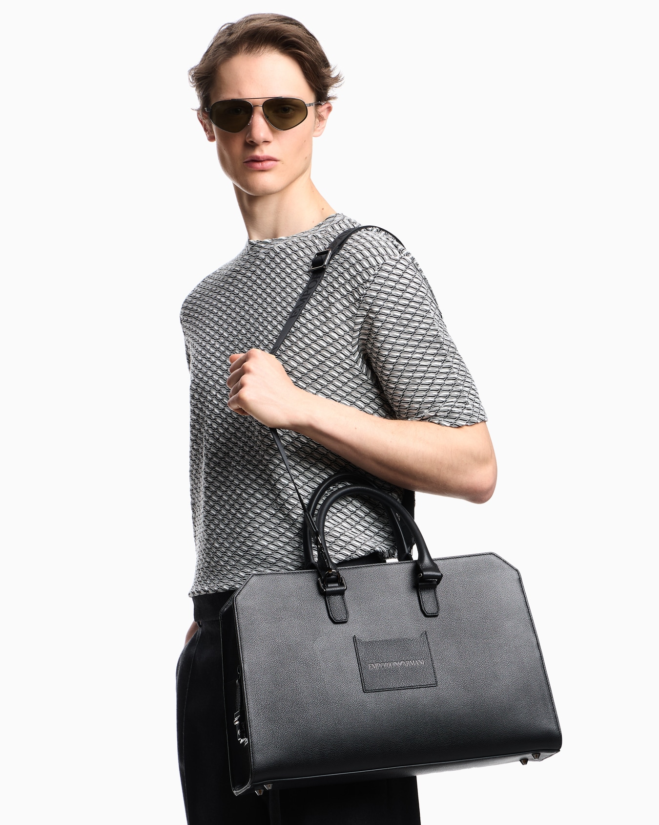 ビジネスバッグ タンブルレザー | Emporio Armani