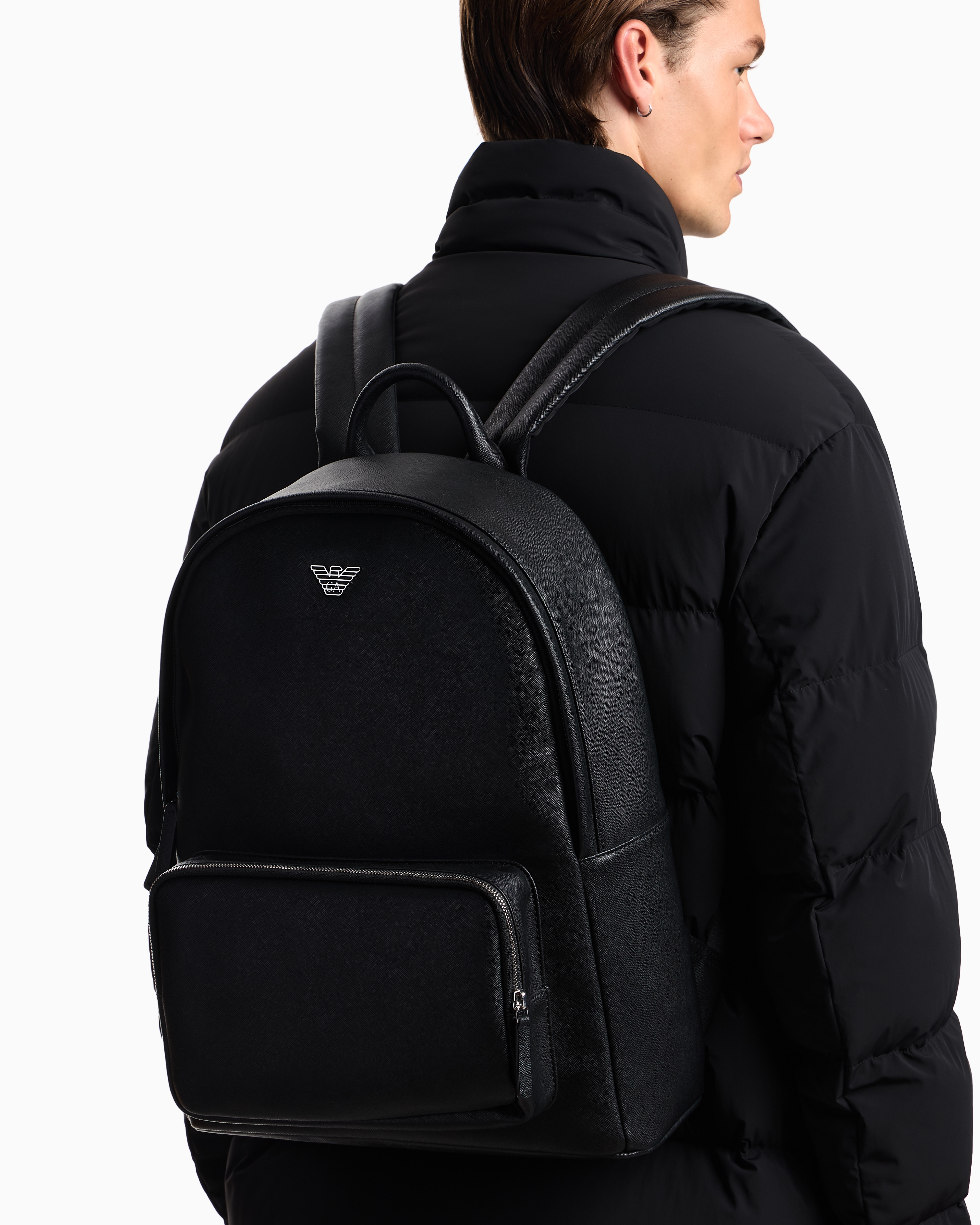 ASV ラウンドバックパック 再生サフィアーノレザー イーグルプレート