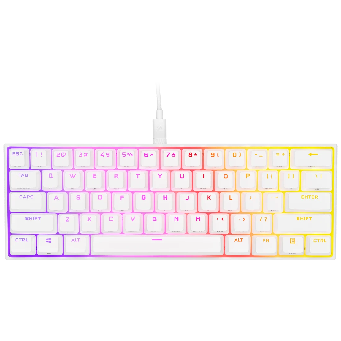 K65 RGB MINI 60% Mechanical Gaming Keyboard — CHERRY MX SPEED — White