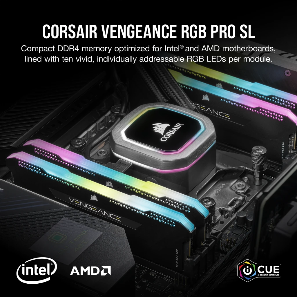 VENGEANCE RGB PRO SL 16GB (2x8GB) DDR4 DRAM 3200MHz C16 Memory Kit