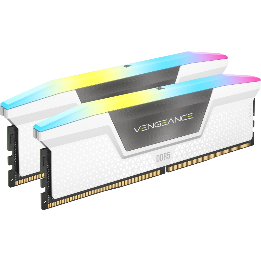 VENGEANCE® RGB 64GB (2x32GB) DDR5 DRAM 5200MHz C40 Memory Kit — White