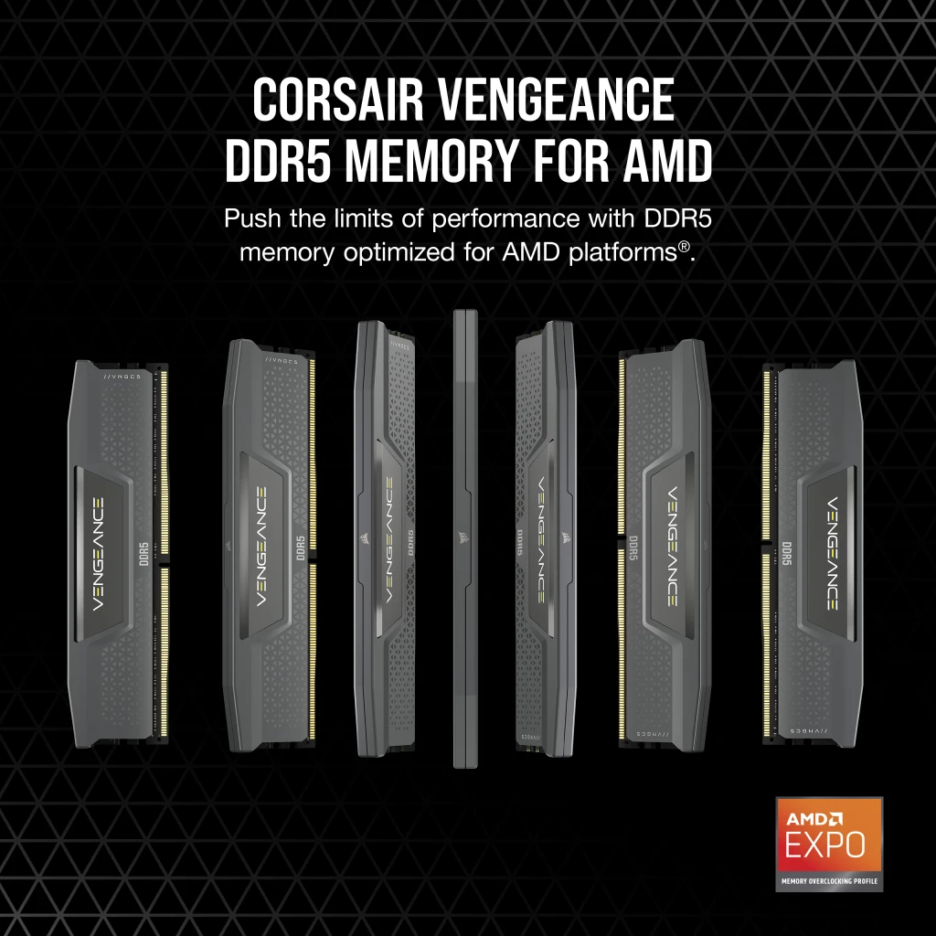 VENGEANCE® 64GB (2x32GB) DDR5 DRAM 5200MT/s C40 AMD EXPO Memory Kit