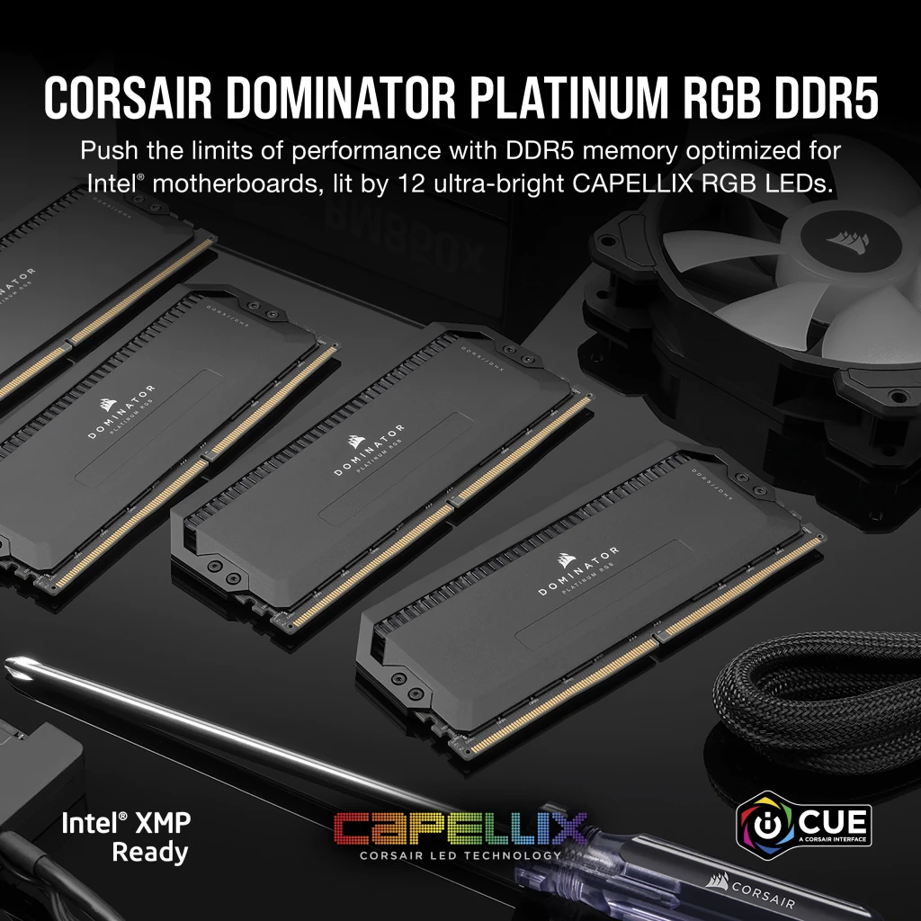 DOMINATOR® PLATINUM RGB 64GB (2x32GB) DDR5 DRAM 6000MHz C40 Memory