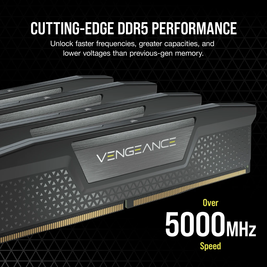 VENGEANCE® 32GB (2x16GB) DDR5 DRAM 5600MT/S CL40 Memory - Black
