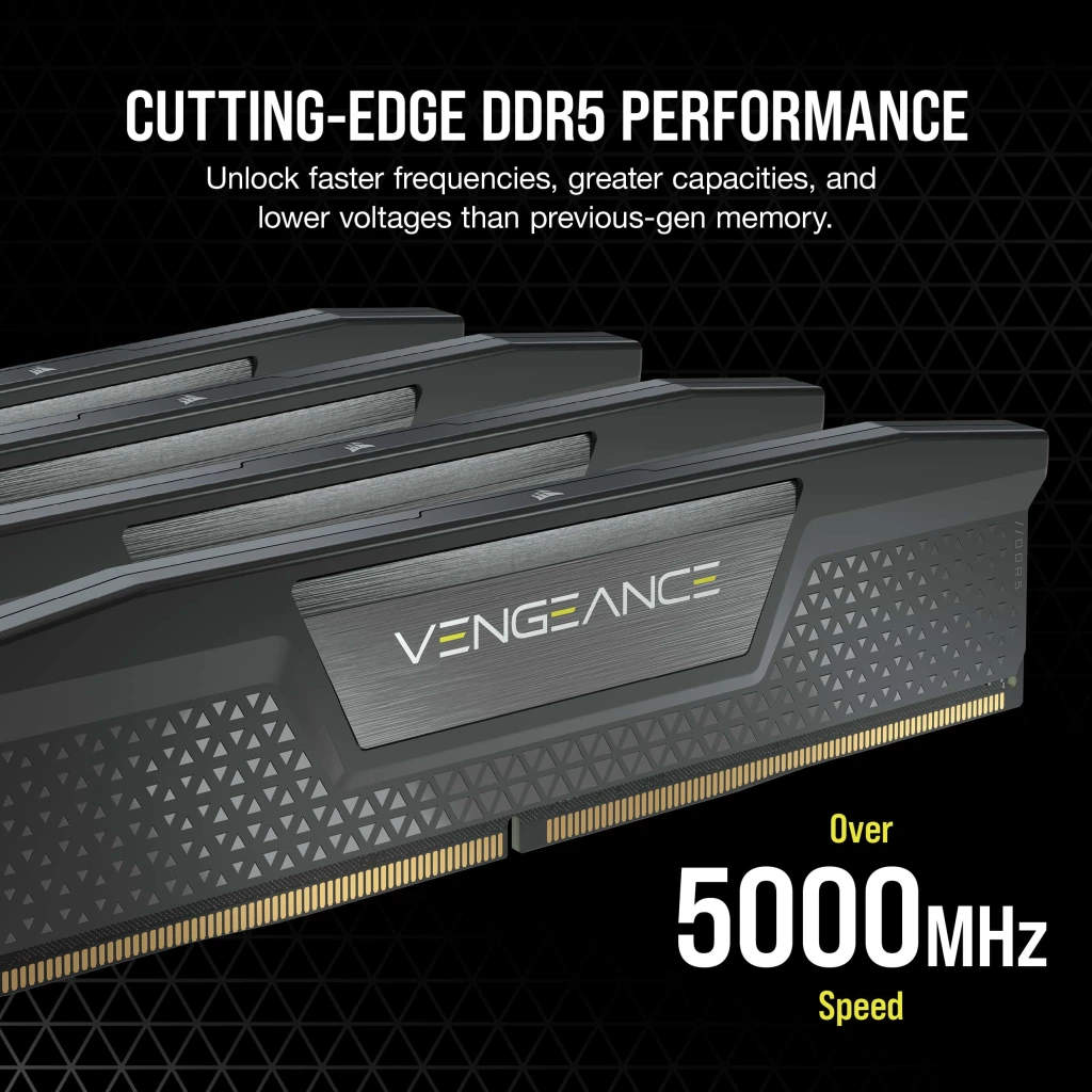 VENGEANCE® 64GB (2x32GB) DDR5 DRAM 5200MHz C40 Memory Kit — Black