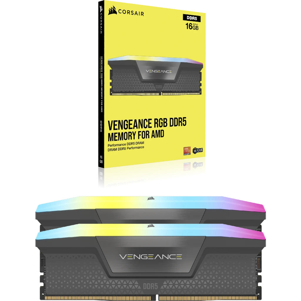 VENGEANCE® RGB 32GB (1x32GB) DDR5 DRAM 5200MT/s CL40 AMD EXPO