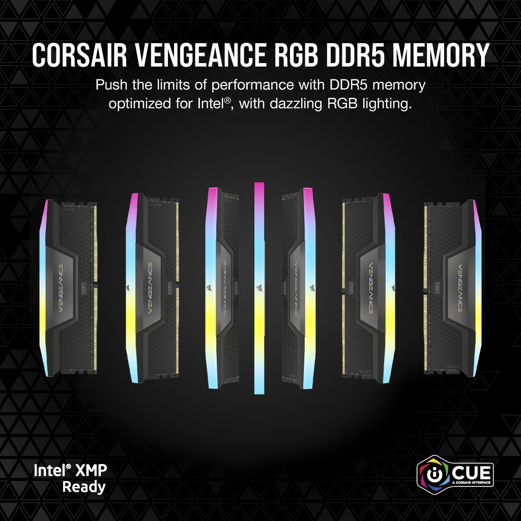 VENGEANCE® RGB 64GB (2x32GB) DDR5 DRAM 5600MT/s CL40 Memory Kit