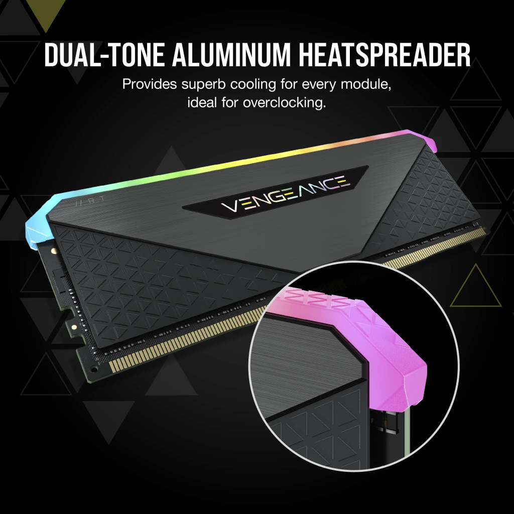 VENGEANCE® RGB RT 32GB (2 x 16GB) DDR4 DRAM 4600MHz C18 Memory Kit