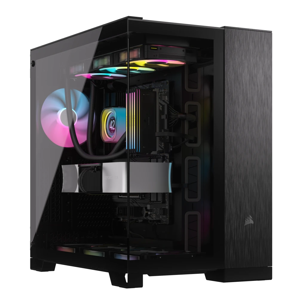 6500X Mid-Tower Dual Chamber PC Case - Black/Obsidian Aluminum