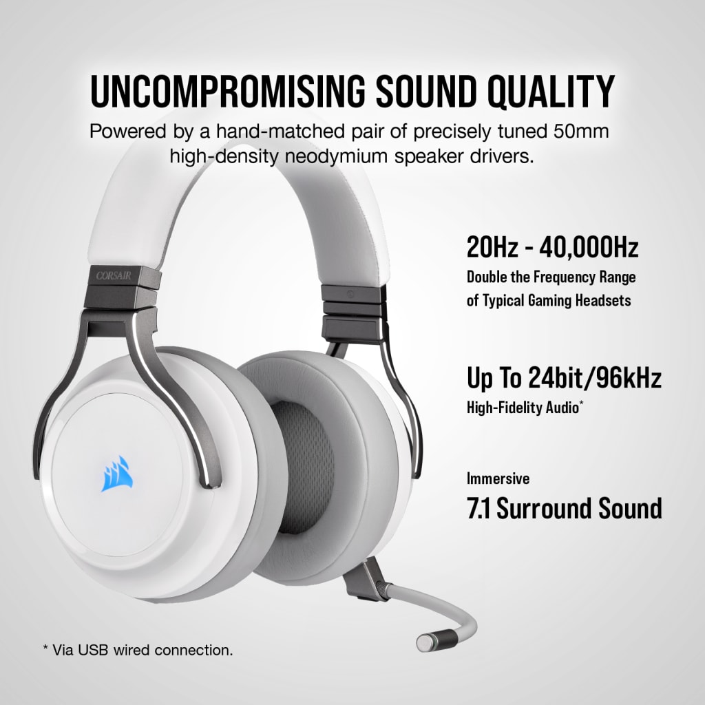 VIRTUOSO RGB WIRELESS High-Fidelity Gaming Headset — White