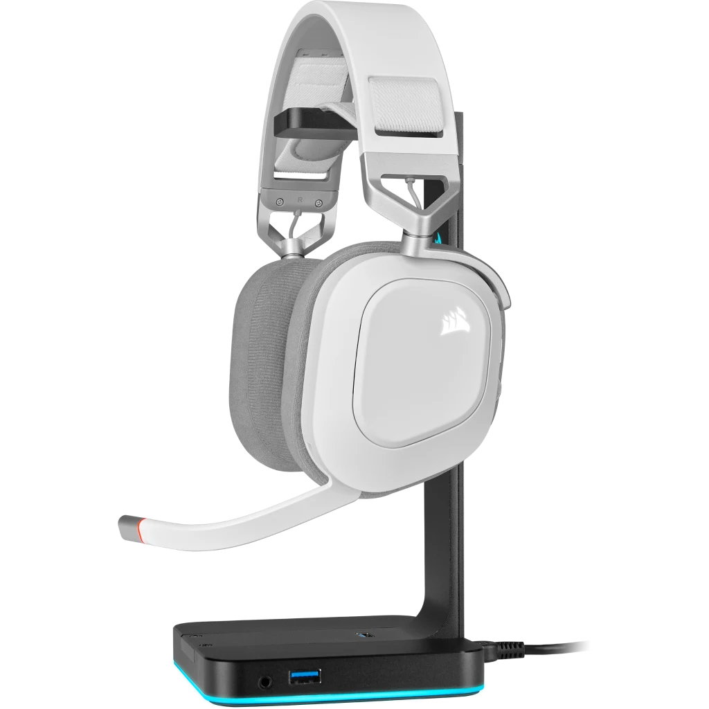 HS80 RGB WIRELESS Premium Gaming Headset with Spatial Audio — White