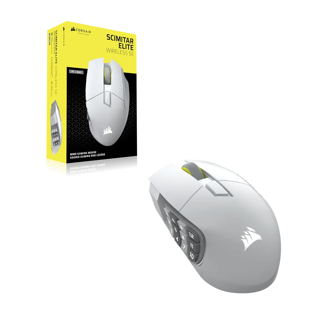 SCIMITAR ELITE WIRELESS SE MMO ゲーミングマウス – ホワイト