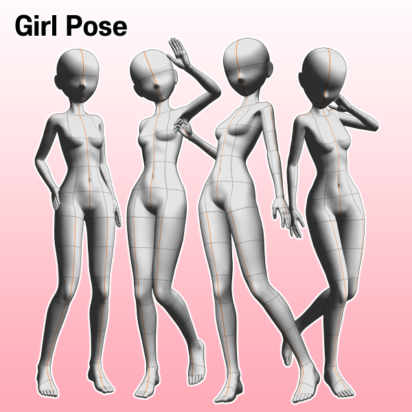 Girl_Poses/美少女ポーズ - CLIP STUDIO ASSETS