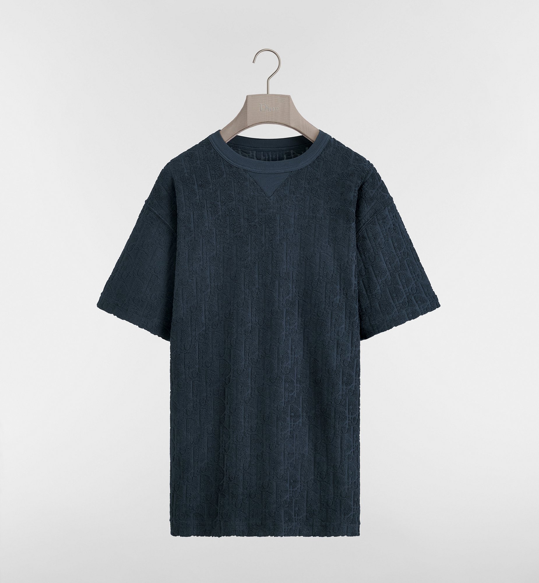 Dior Oblique Relaxed-Fit T-Shirt Black Terry Cotton Jacquard | DIOR