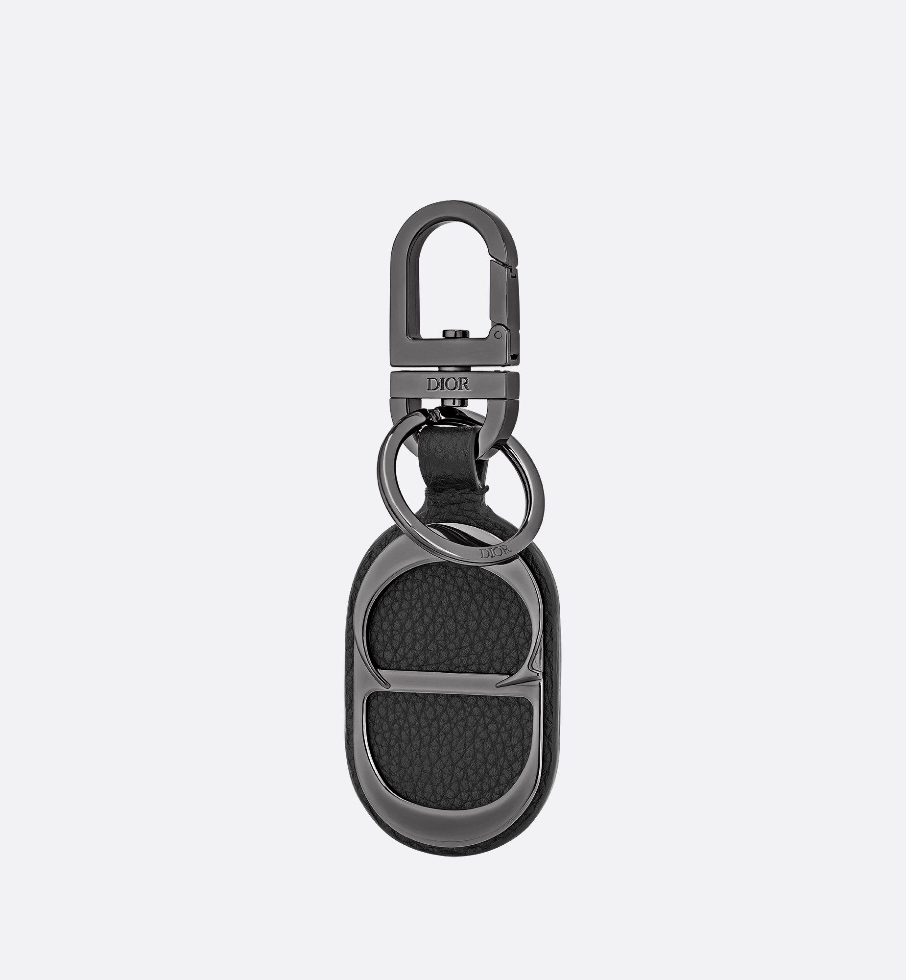 CD Icon Key Ring Black Grained Calfskin | DIOR