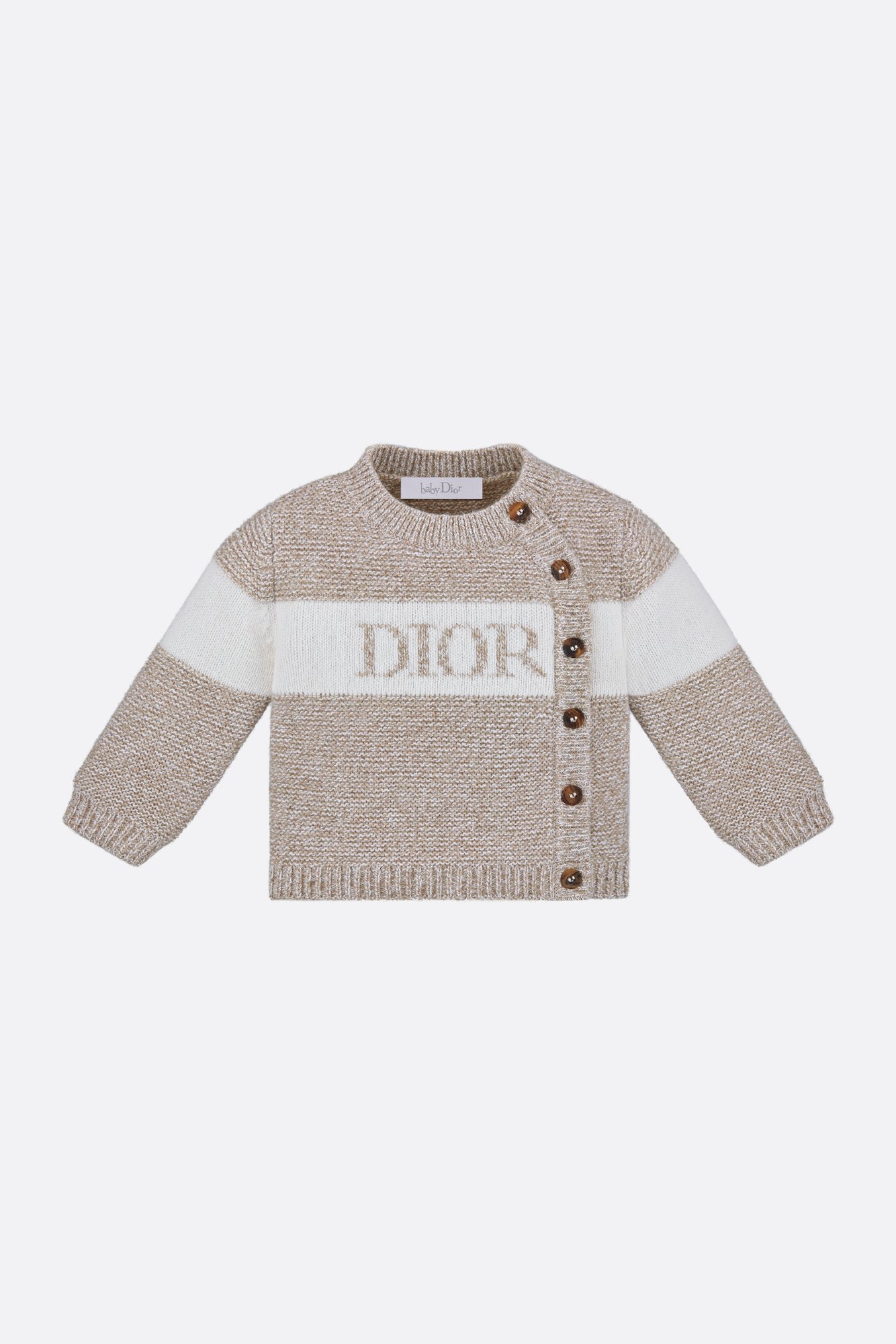 Baby Cardigan Heathered Beige Wool- and Cashmere-Blend Knit | DIOR