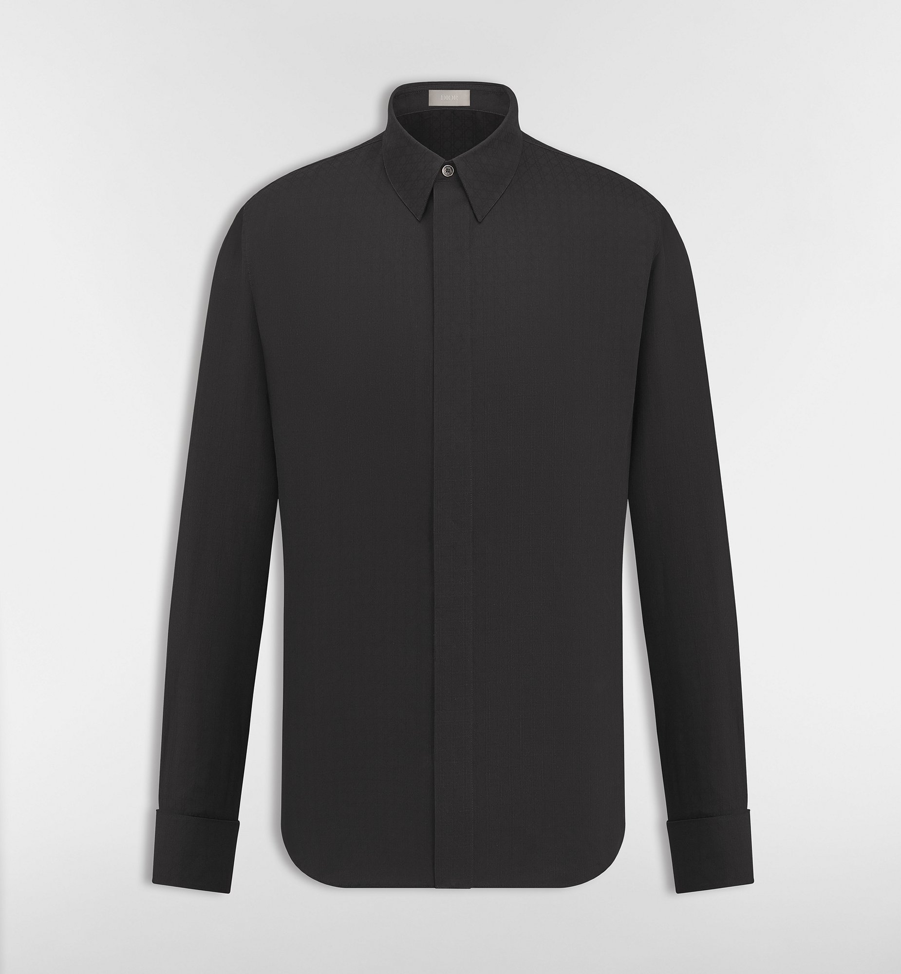 Cannage Shirt with French Cuffs White Cotton and Silk Jacquard | DIOR