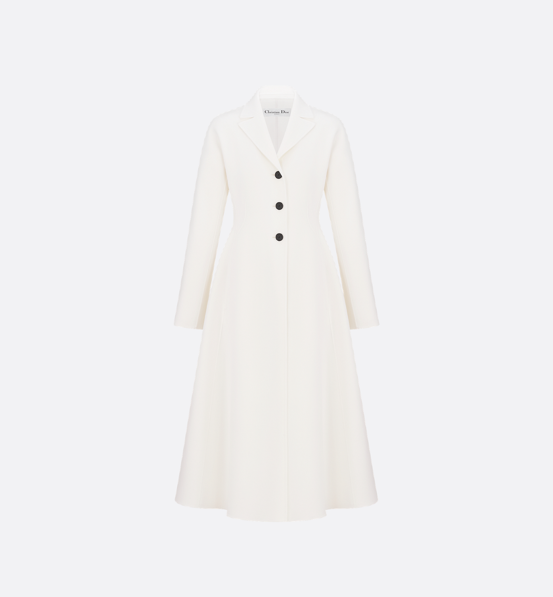 Fitted Coat Ecru Double-Sided Virgin Wool and Cashmere | DIOR