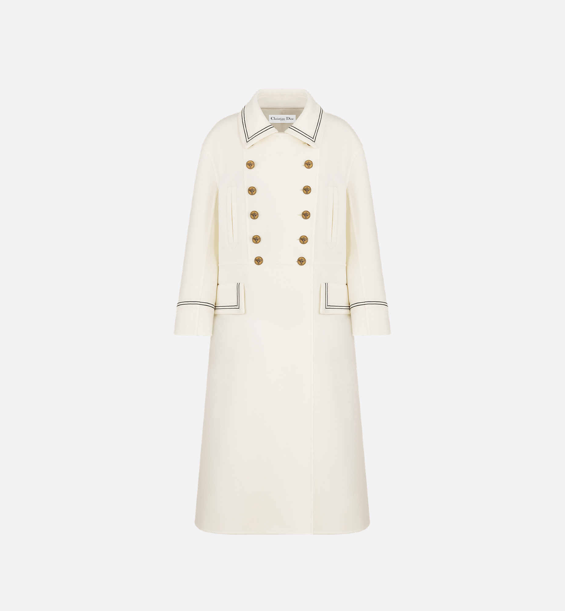 Coat Ecru Double-Sided Virgin Wool-Angora-Blend Felt | DIOR