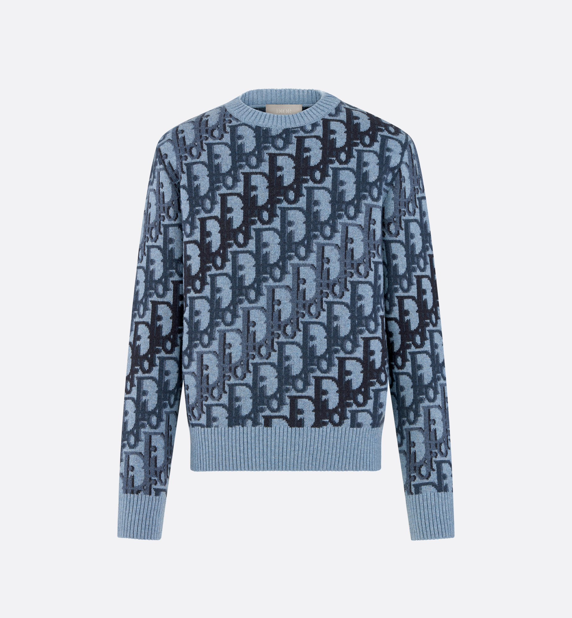 Dior Oblique Sweater Blue Wool Jacquard | DIOR